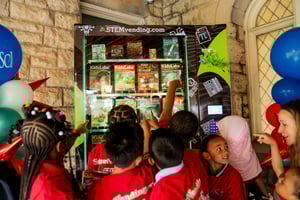 BuffSci Students with STEM Vending Machine