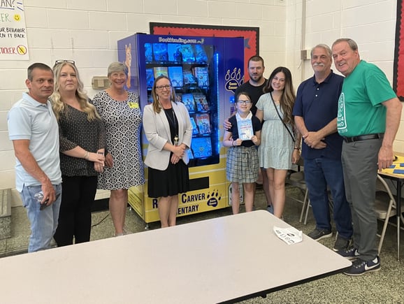 Parsley Book Vending Machine dedication at Caver ES