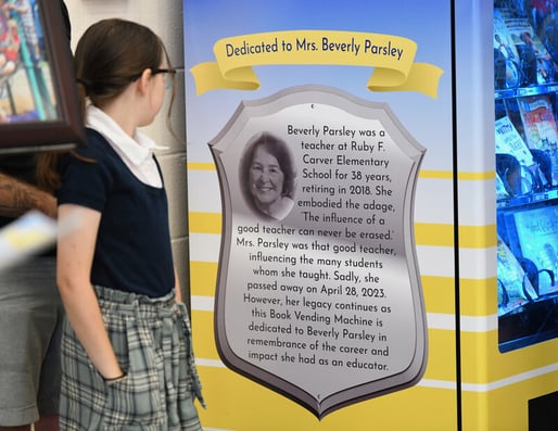 Student with Memorial Book  Vending Machine